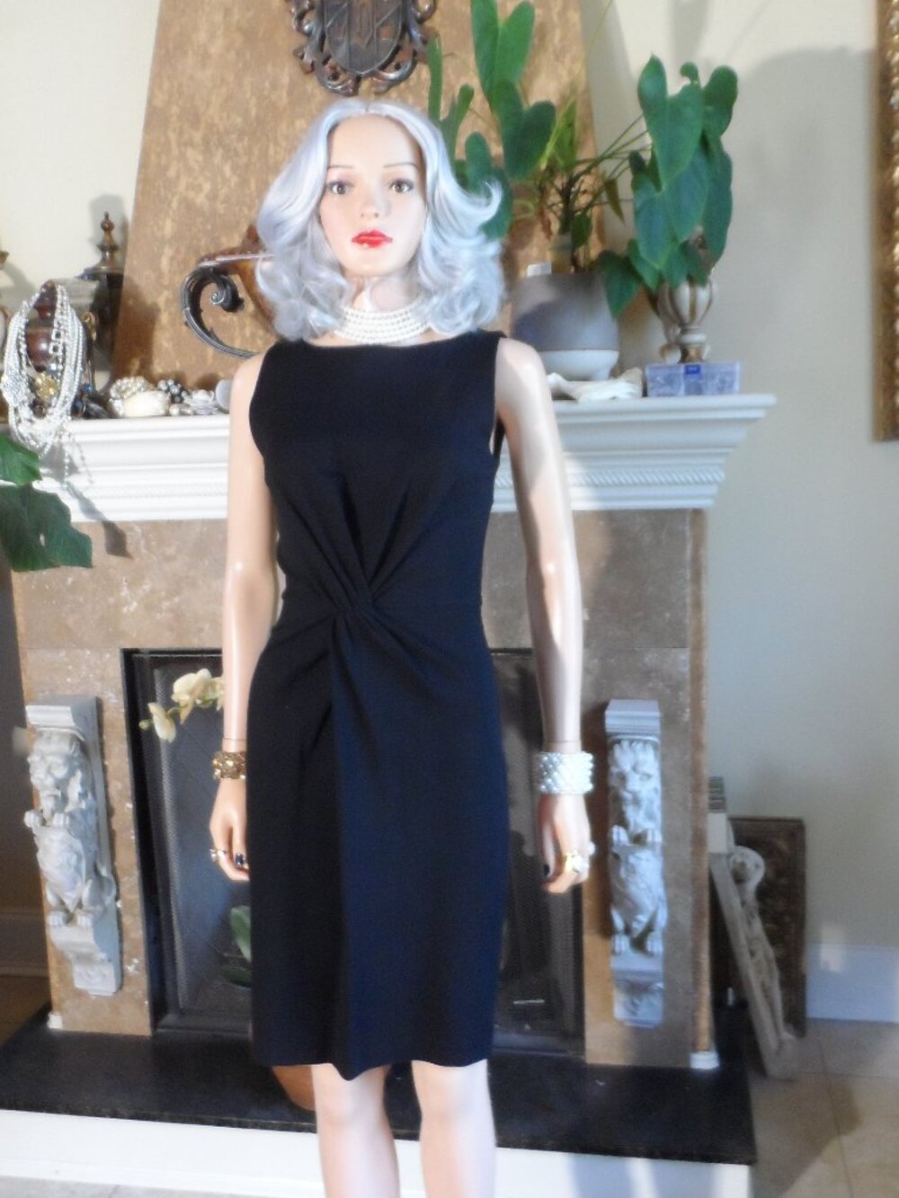 Moschino Cheap and Chic Black Twist Front Sheath Dress Size 6